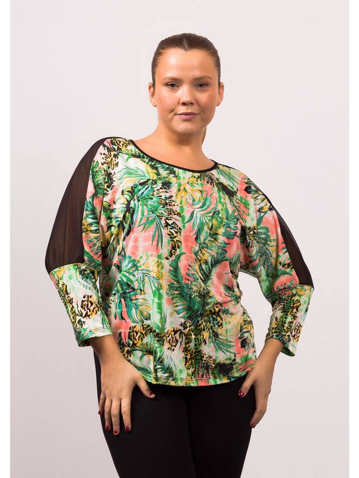 251003 - Printed Knit Sweater Spring Summer Collection Plus Sizes for wholesale by Teresa Cardoso Oliveira