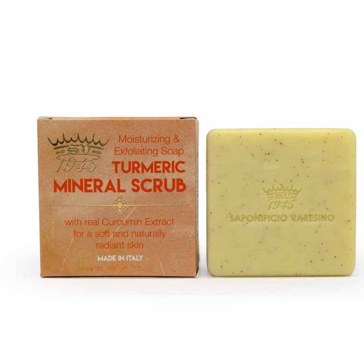 Turmeric Mineral Scrub Bar Soap for wholesale by Saponificio Varesino 1945