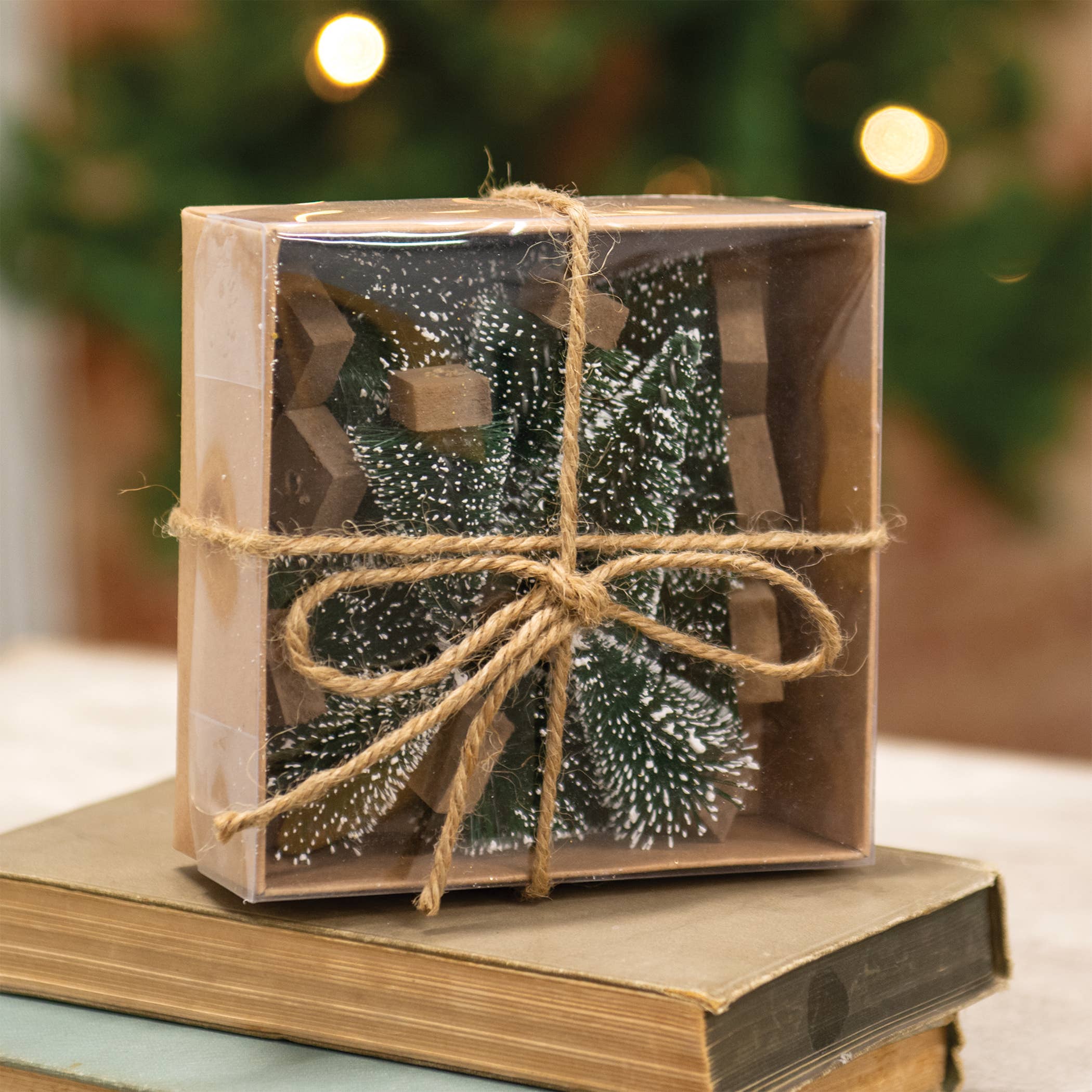 Col House Designs - Venta al por mayor Decoración navideña - 12/Set, Mini Cepillo de Botella Nieve Árboles1