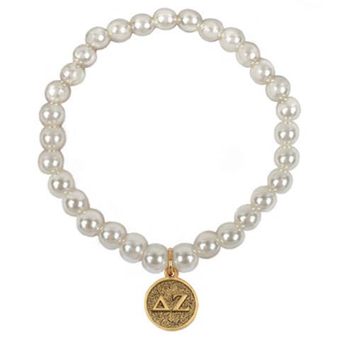 Delta Zeta Sorority Pearl Stretch Bracelet for wholesale by Shawn Paul