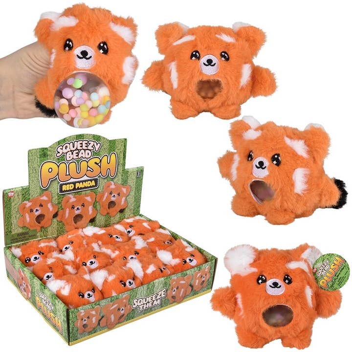3" Red Panda Squeezy Bead Plush- LLB Toys for wholesale by La Luna Bella - Toys