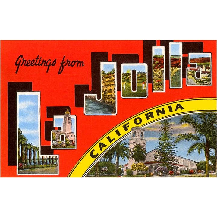 Magnet SD-208 Greetings from La Jolla, California for wholesale by Found Image Press