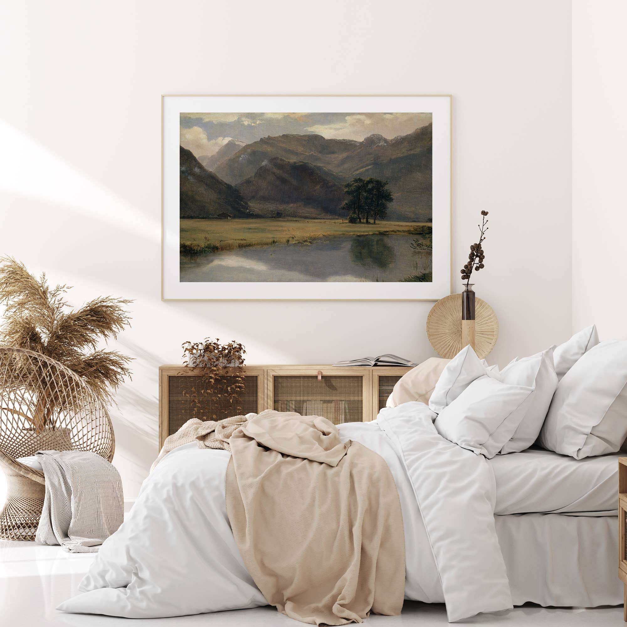 Sugar & Canvas – wholesale Art print – Vintage European Autumn Mountain Lake Landscape Print VP1085