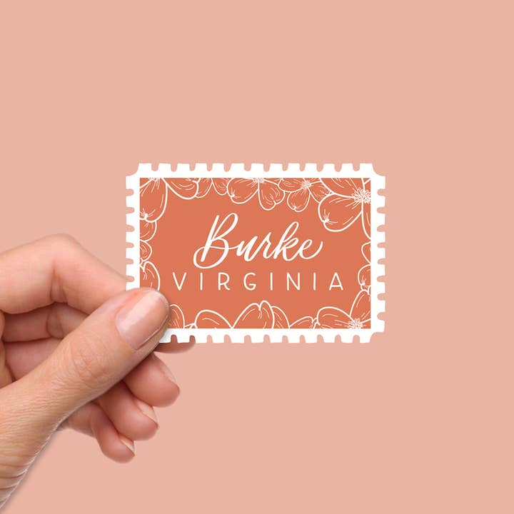 Burke VA Town Stamp Stickers | Northern Virginia Sticker for wholesale by Shop Like You Live Here