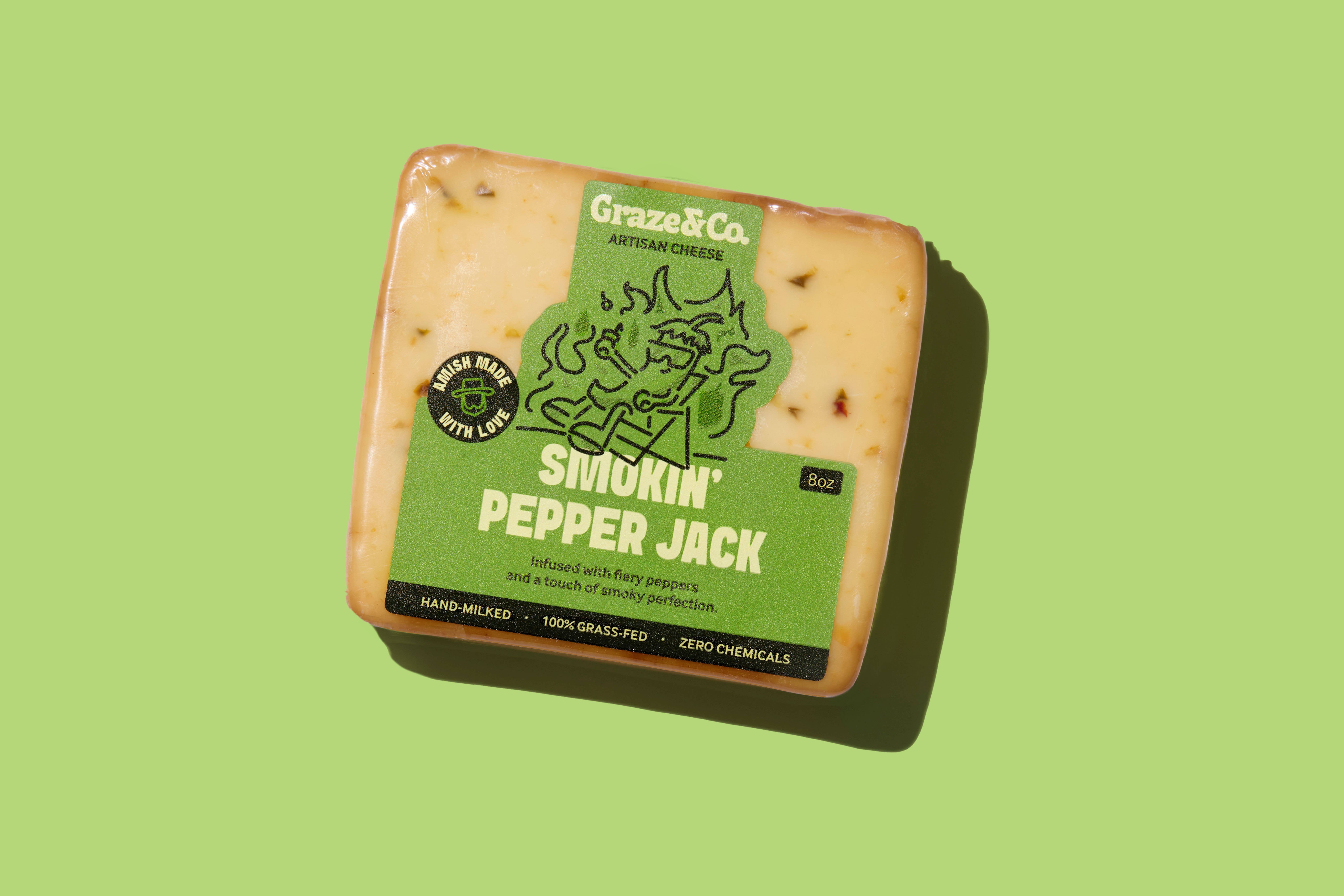 Graze & Co. - Wholesale Cheese - Smokin' Pepper Jack - 8oz. Artisanal Cheese1