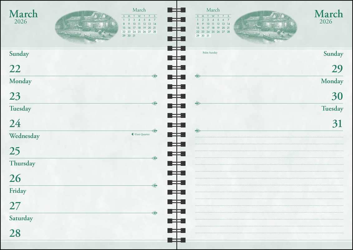 Simon & Schuster - Wholesale Calendar - Thomas Kinkade Studios 2026 Monthly/Weekly Engagement Calendar with Scripture by Thomas Kinkade4