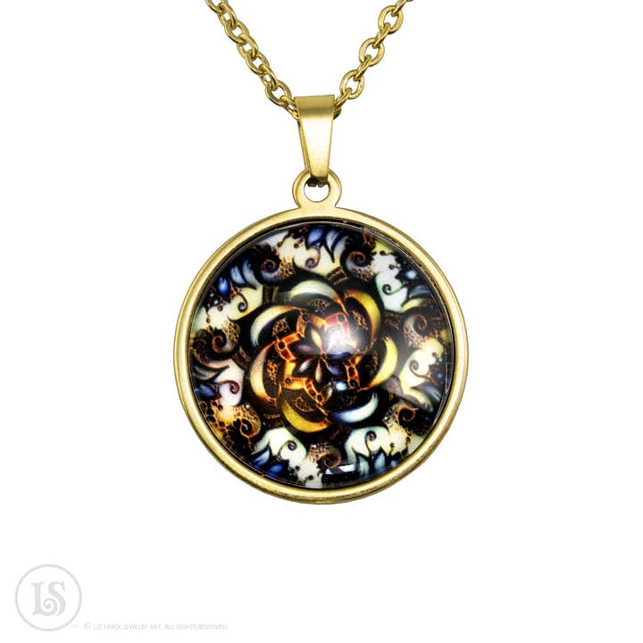 Vintage Dreams Mandala #19 Pendant for wholesale by Liz Sabol Jewelry Art