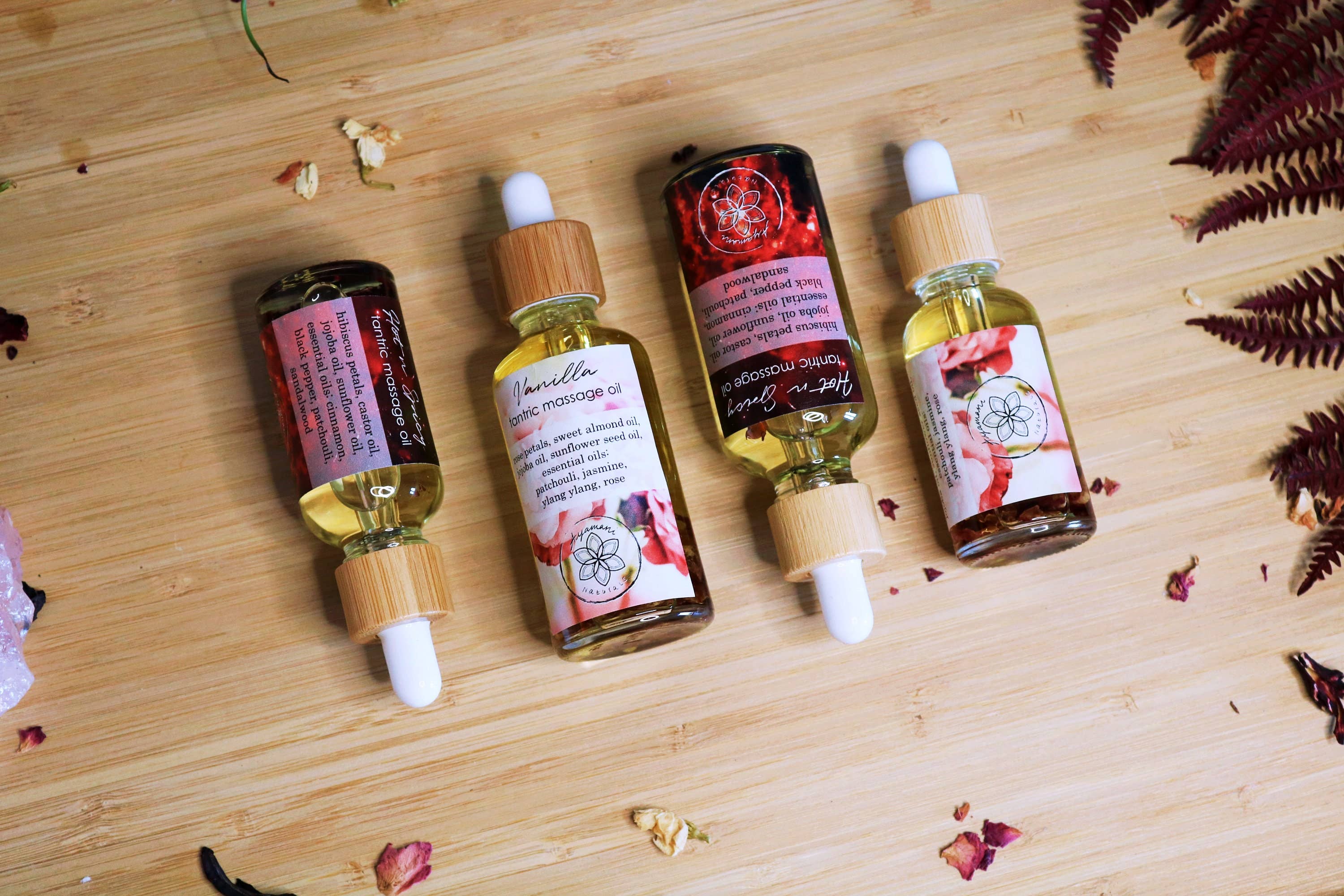 Ayamani Naturals - Vendita all'ingrosso Olio/gel per massaggi - Set di oli da massaggio tantrici, afrodisiaco alla vaniglia e speziato8