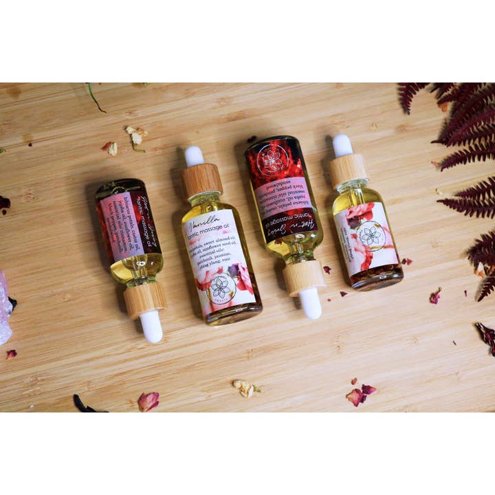 Ayamani Naturals - Vendita all'ingrosso Olio/gel per massaggi - Set di oli da massaggio tantrici, afrodisiaco alla vaniglia e speziato8