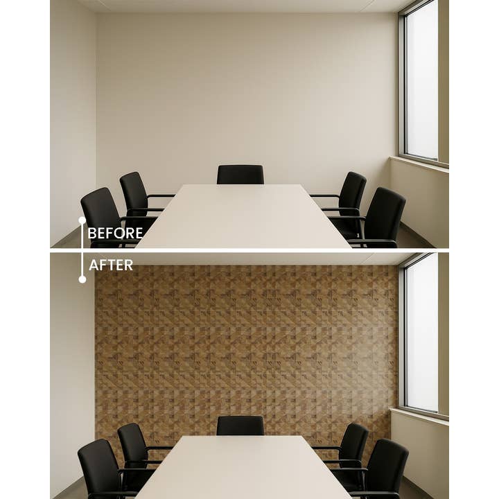 Java Creations - Vendita all'ingrosso Pannelli decorativi - Pannelli da Parete a Piramide in Teak (4 pannelli, 1,44 mq per scatola)17