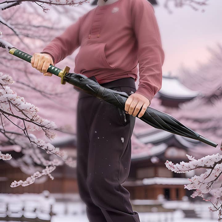 Urban Tokyo - Vendita all'ingrosso Ombrello - Unisex - Ombrello con manico nero a katana1