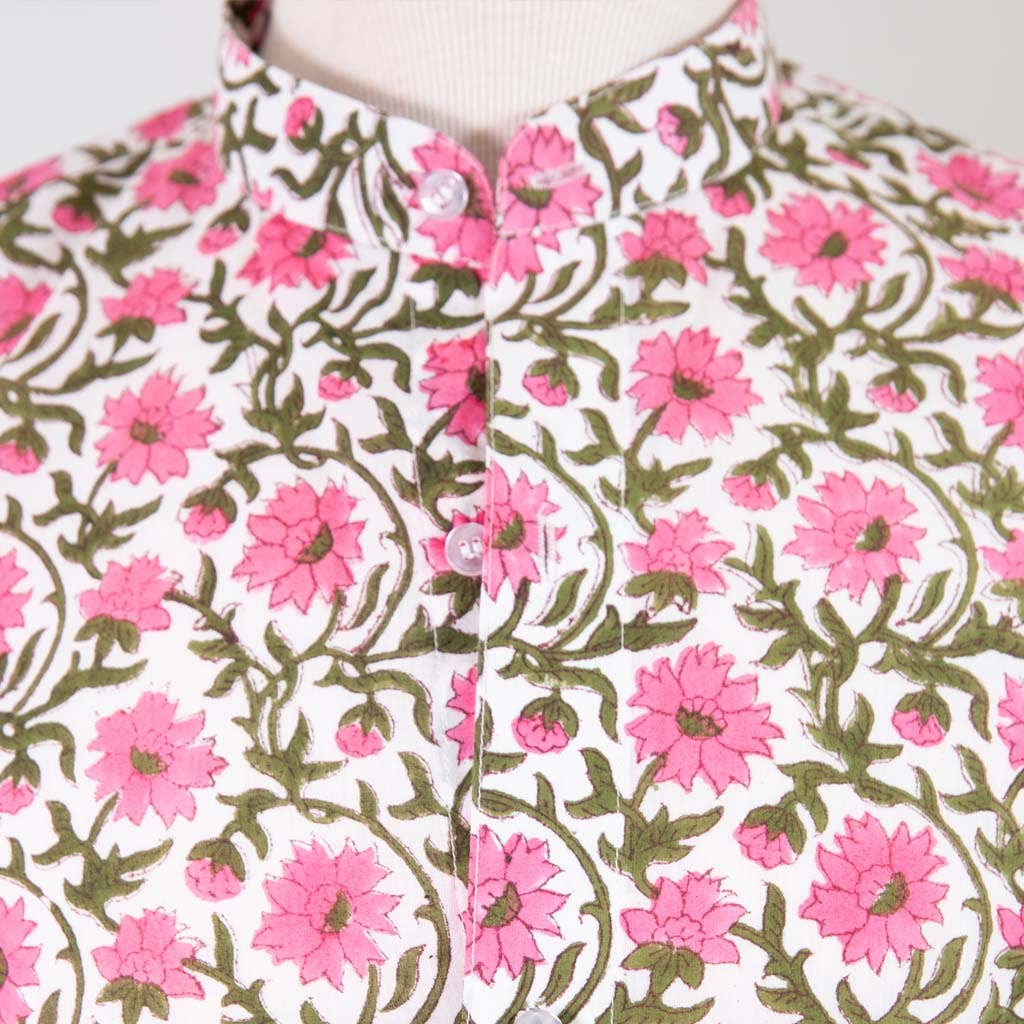 Block+Ink – Großhandel Hemd mit Button-down-Kragen – Herren – Button-Down-Hemd mit Mandarinenkragen und Blumendruck für Herren2