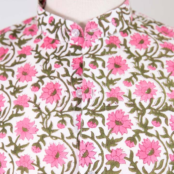 Block+Ink – Großhandel Hemd mit Button-down-Kragen – Herren – Button-Down-Hemd mit Mandarinenkragen und Blumendruck für Herren2