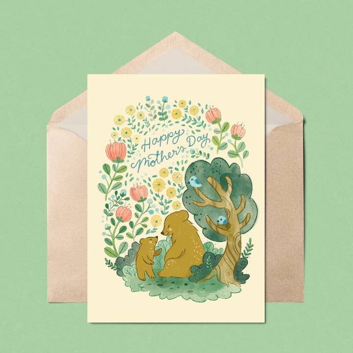 Sweet Bears Muttertagskarte 5x7" (Muttertag, Bilderbuch) für den Großhandel von Natalie Briscoe Illustration