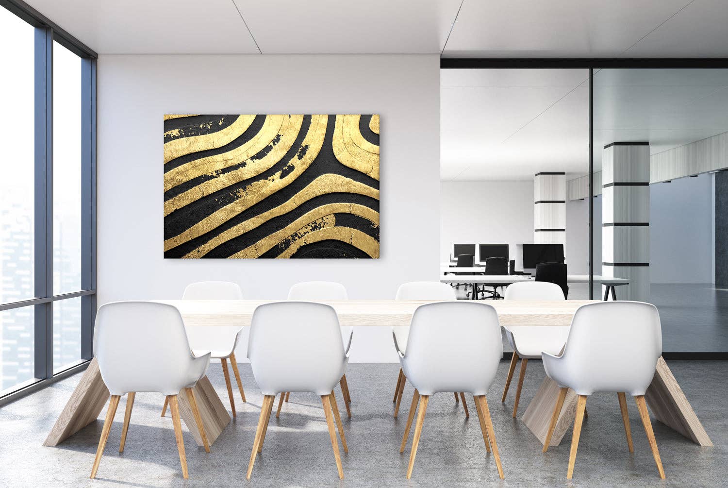 Queence – Arte de parede dimensional/3D por atacado – Imagem Acústica - Padrão Dourado1