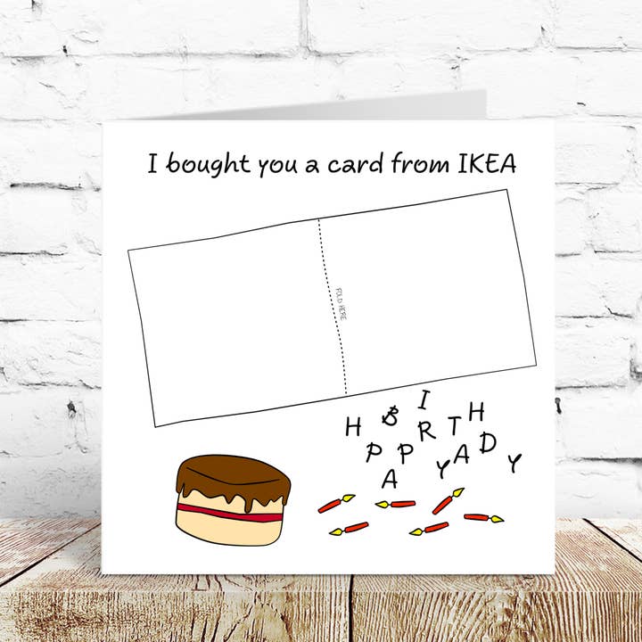 Swizzoo Cards – postal de parabéns por atacado – Cartão de Aniversário Engraçado com Piada IKEA - Monte Seu Próprio para Pai, Mãe, Filho, Filha, Amigo1