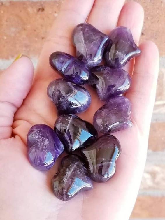 Amethyst Crystal Pocket Hearts for wholesale by ZARDENIA