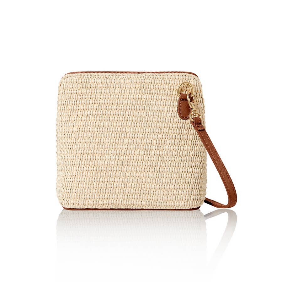 MONTTE DI JINNE - Vente Sac à bandoulière – femme - Petit sac bandoulière carré en raphia et cuir fait main en Italie2