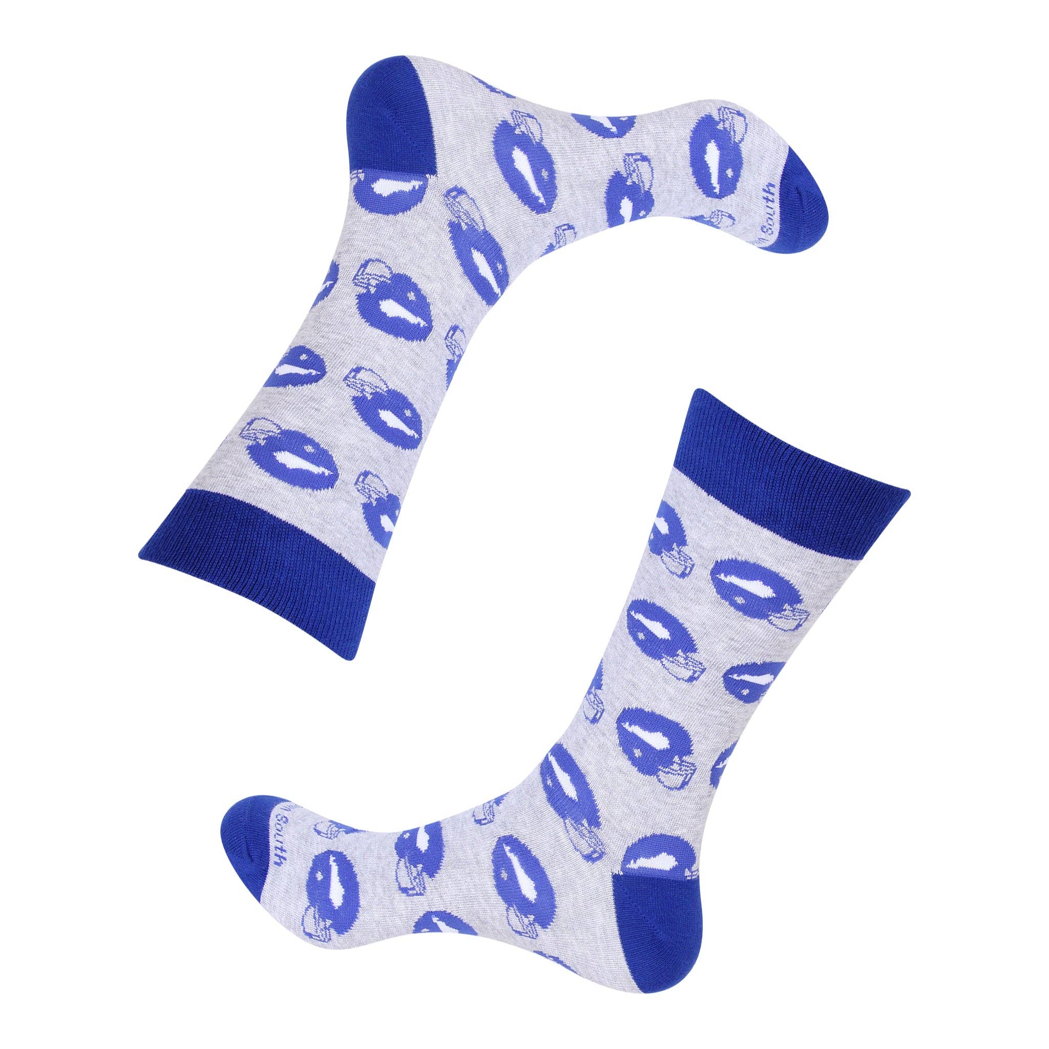 Barrel Down South - Wholesale Socks - Unisex - Blue Football Helmet Socks2