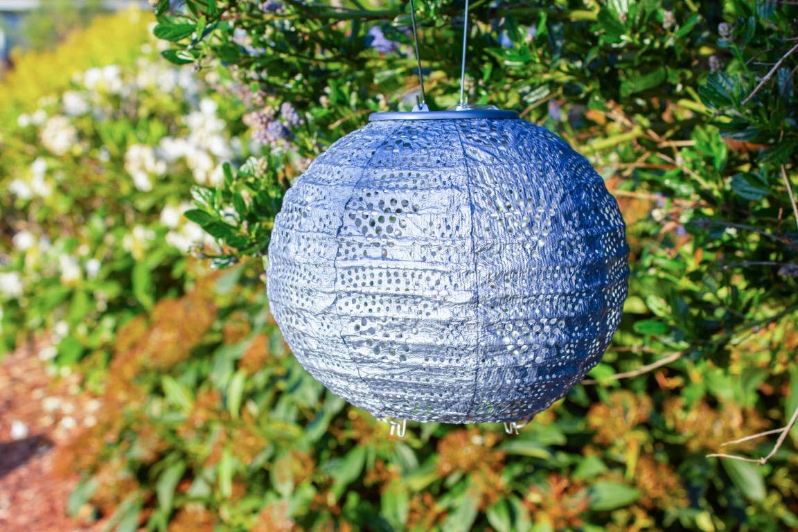 Allsop Home & Garden - Vente Lampe d'extérieur/de jardin - Lanterne solaire Stella Globe de 8 po, bleu métallisé8