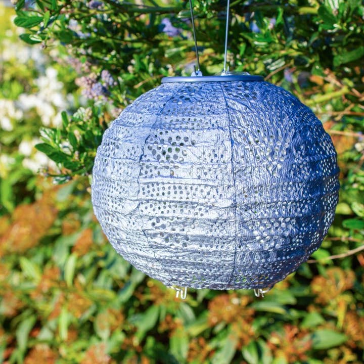 Allsop Home & Garden - Vente Lampe d'extérieur/de jardin - Lanterne solaire Stella Globe de 8 po, bleu métallisé8