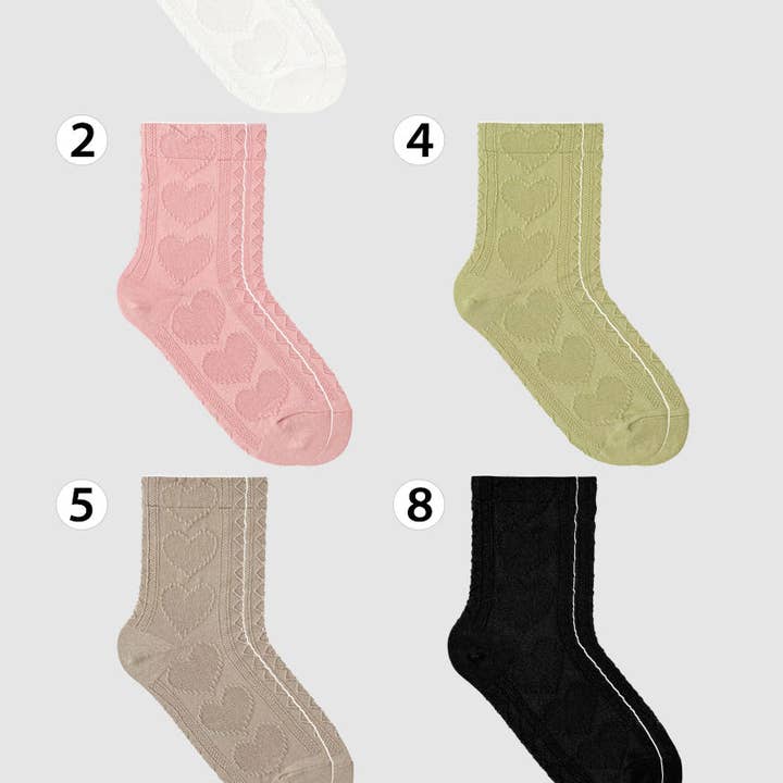 7DAYSSOCKS - Wholesale Socks - Women's - Women's Crew Heart Twist Socks5