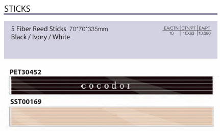 Cocodor Italy srl - Wholesale Geurstokjes - Vervangende zwarte vezelstokjes, set van 5 stuks1