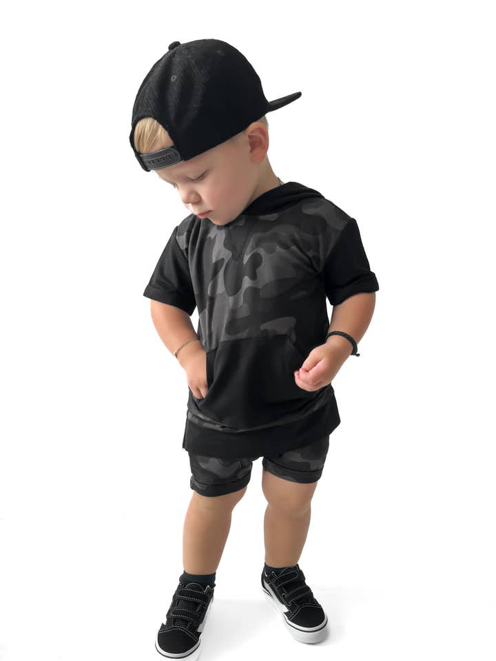 Remi + Rae Co. – wholesale Shorts – Kids – BAMBOO HAREM SHORTS - BLACK OPS