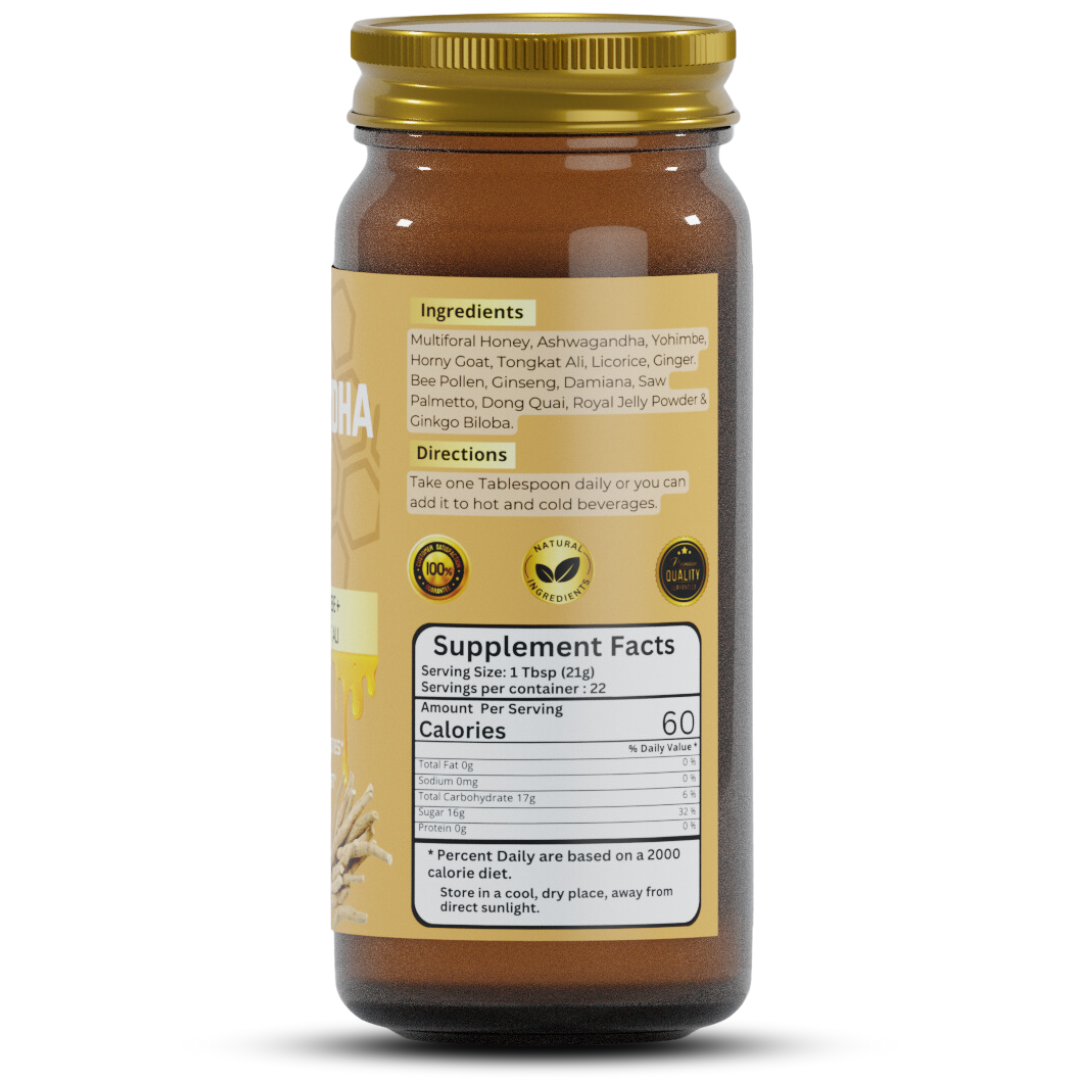 Herb To Body - Vendita all'ingrosso Miele - Miele di Ashwagandha 16oz | Deliziosa Miscela di Miele e Ashwagandha2