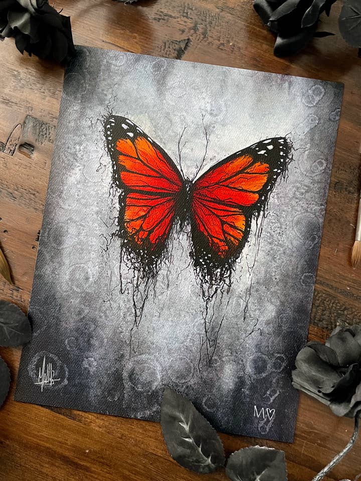 Disintegration Butterfly Art Print for wholesale by Mallory Hart Art