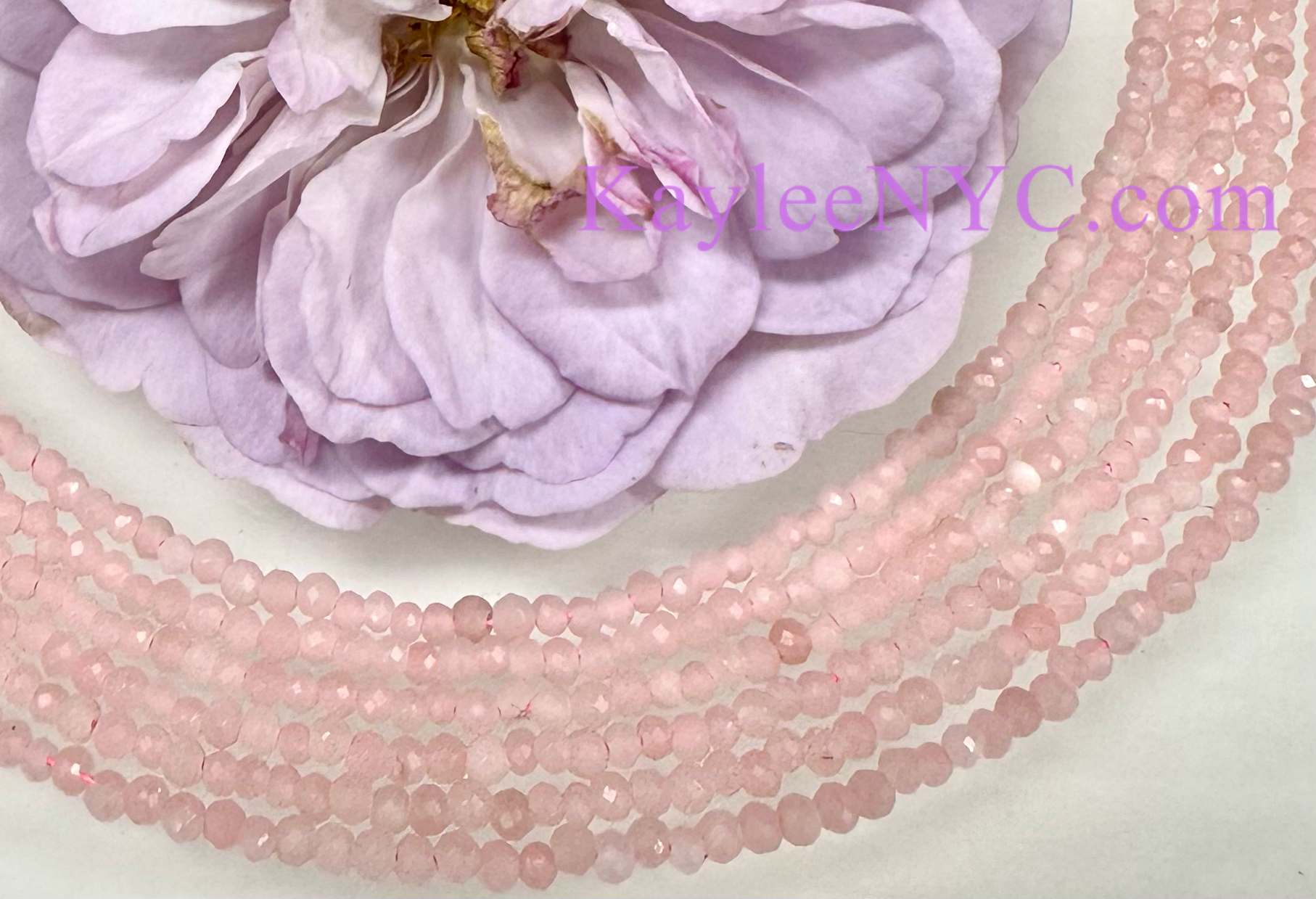KayleeNYC - Wholesale Beaded/Pearl Necklace - 2mm Natural Pink Opal Necklaces Crystals Healing Energy2