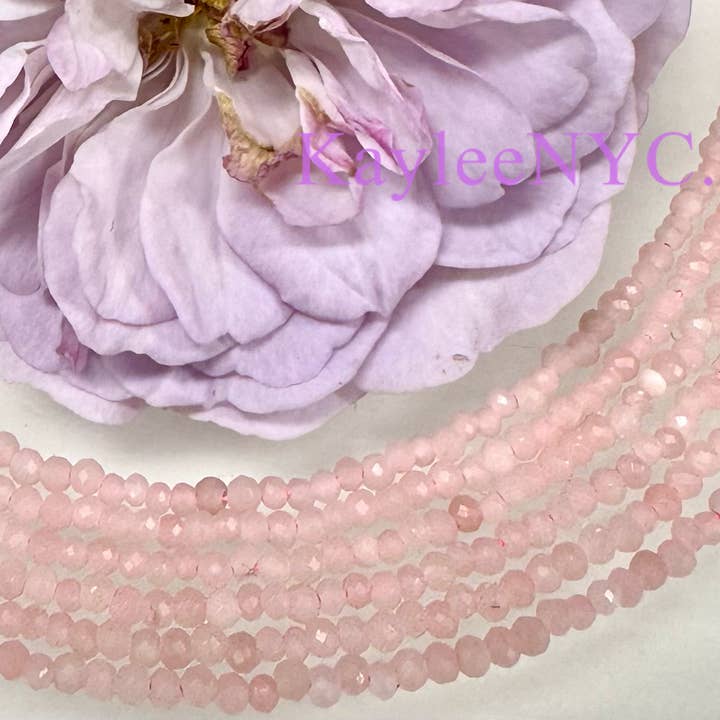 KayleeNYC - Wholesale Beaded/Pearl Necklace - 2mm Natural Pink Opal Necklaces Crystals Healing Energy2