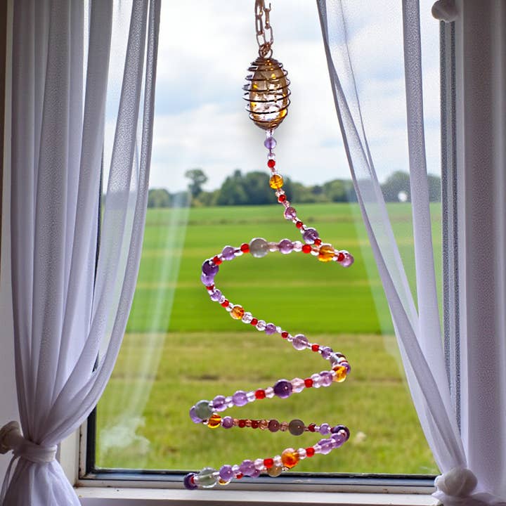 Witch's Bells Spiral Hanger, Protective and Beautiful for wholesale by Funky Aura Boutique