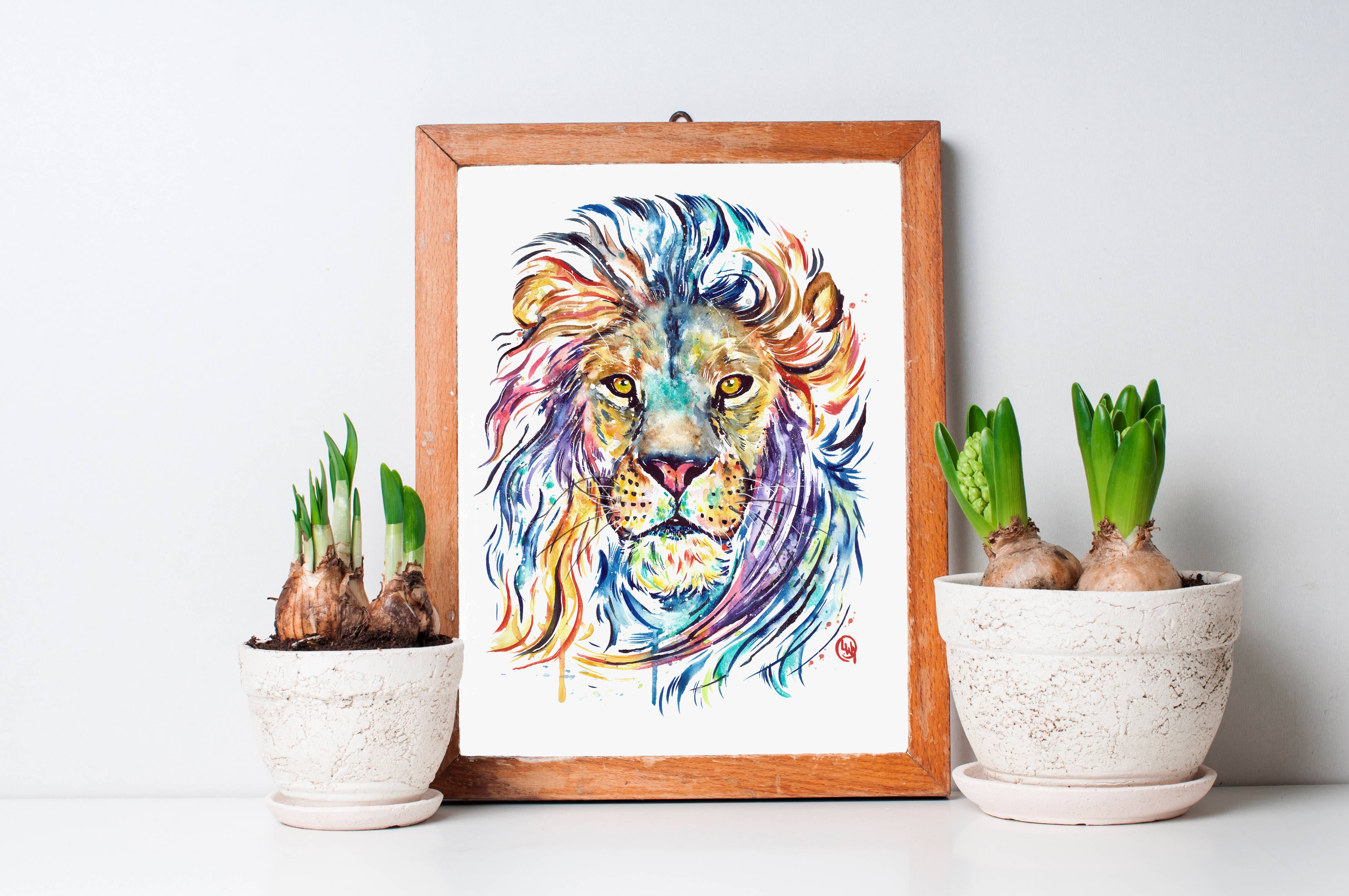 Whitehouse Art - Wholesale Art Print - Lion Print - "Courage Dear Heart" - Safari Themed5