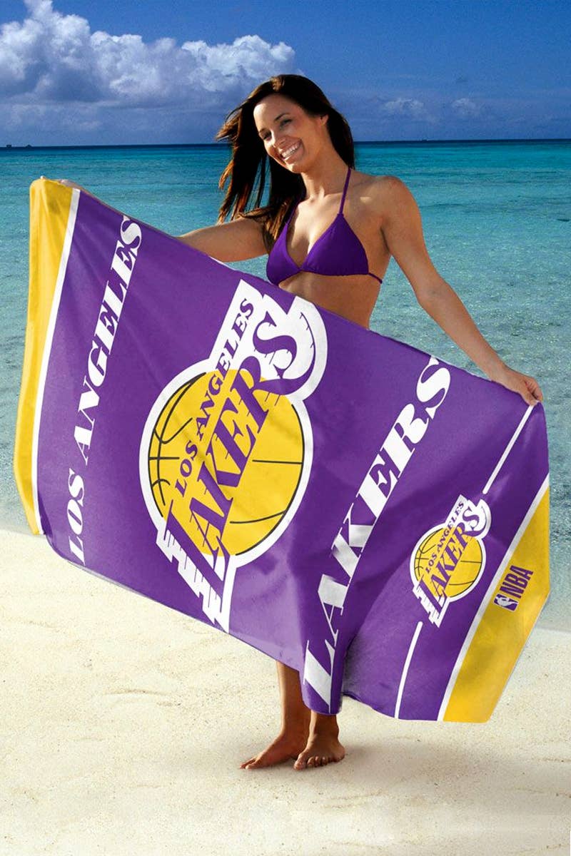 KC Factory - Vendita all'ingrosso Plaid - Asciugamano da spiaggia (NBA/LA Lakers)0