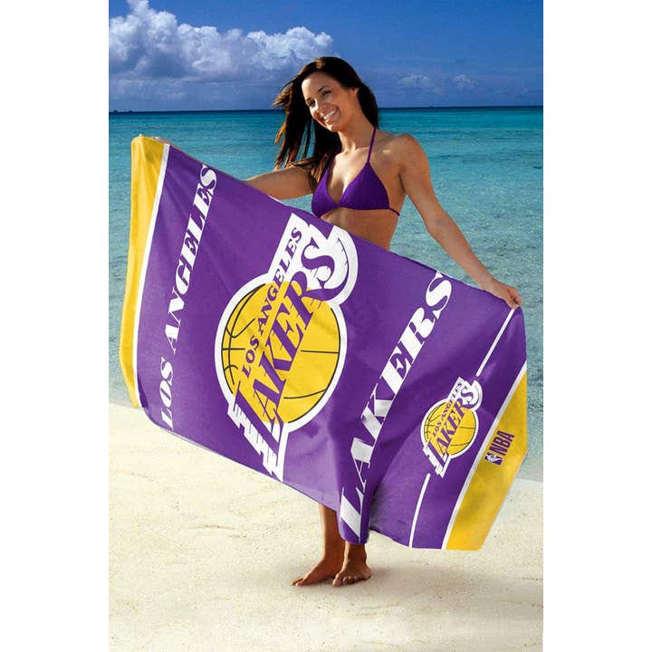KC Factory - Vendita all'ingrosso Plaid - Asciugamano da spiaggia (NBA/LA Lakers)