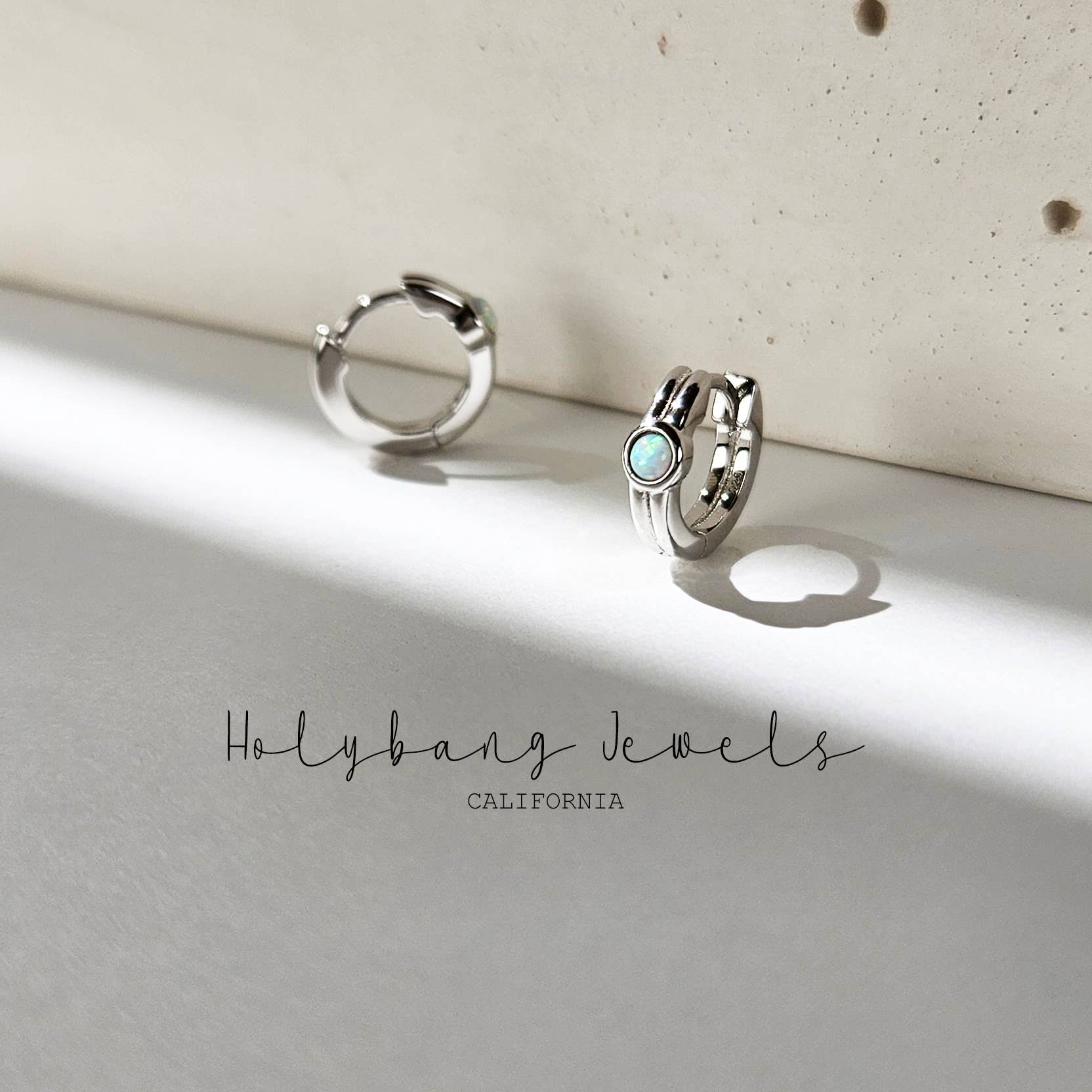 HolyBang Jewels - Wholesale Huggie Earrings - OPAL HUGGIE EARRINGS - E-H7845 / E-HT14944