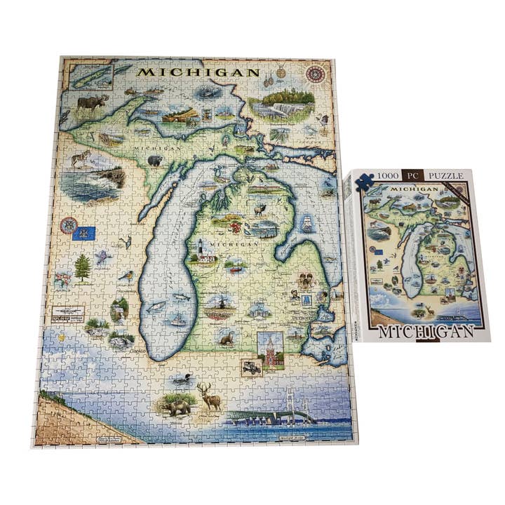 XPLORER MAPS - Wholesale Puzzle - Adult - Michigan State Map Puzzle - 1000-Pieces3