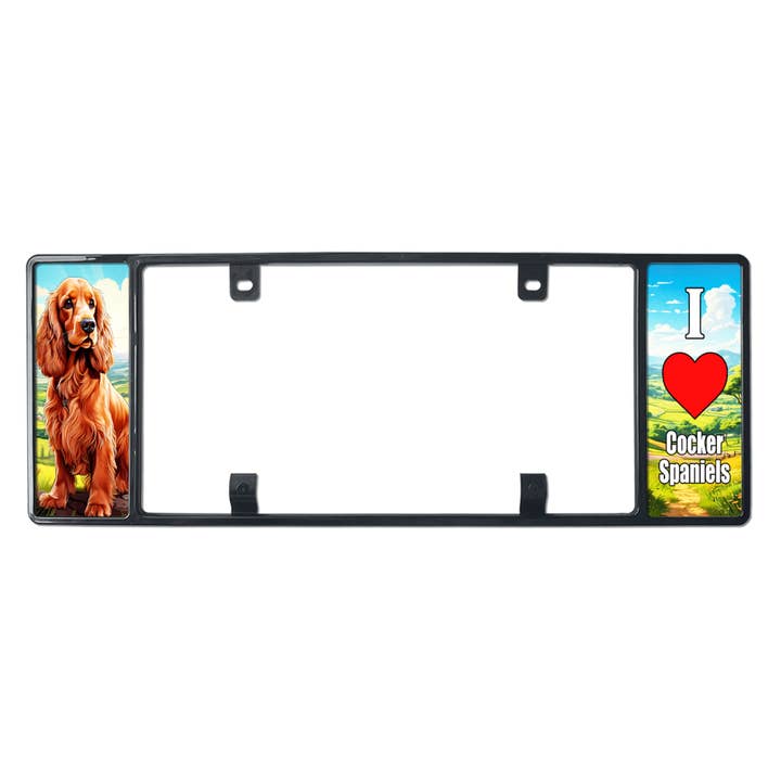 Cocker-Spaniel-License-Plate-Frame for wholesale by My Proud Pet