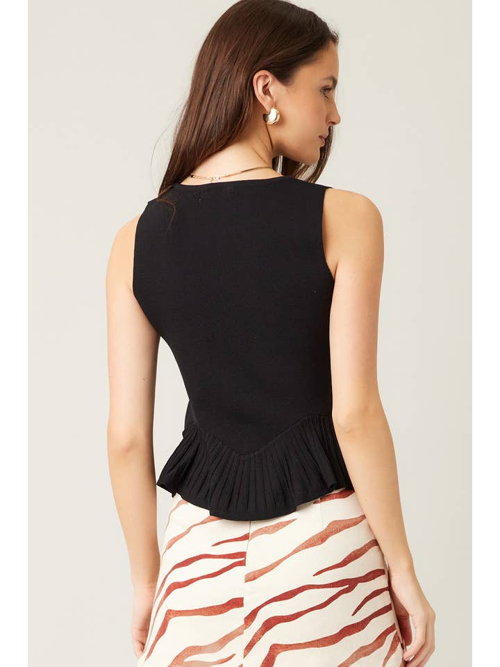 ILLA ILLA - Wholesale Cardigan - Women's - Everyday Comfort Knit Ruffle Hem Cardigan Sweater Tank3