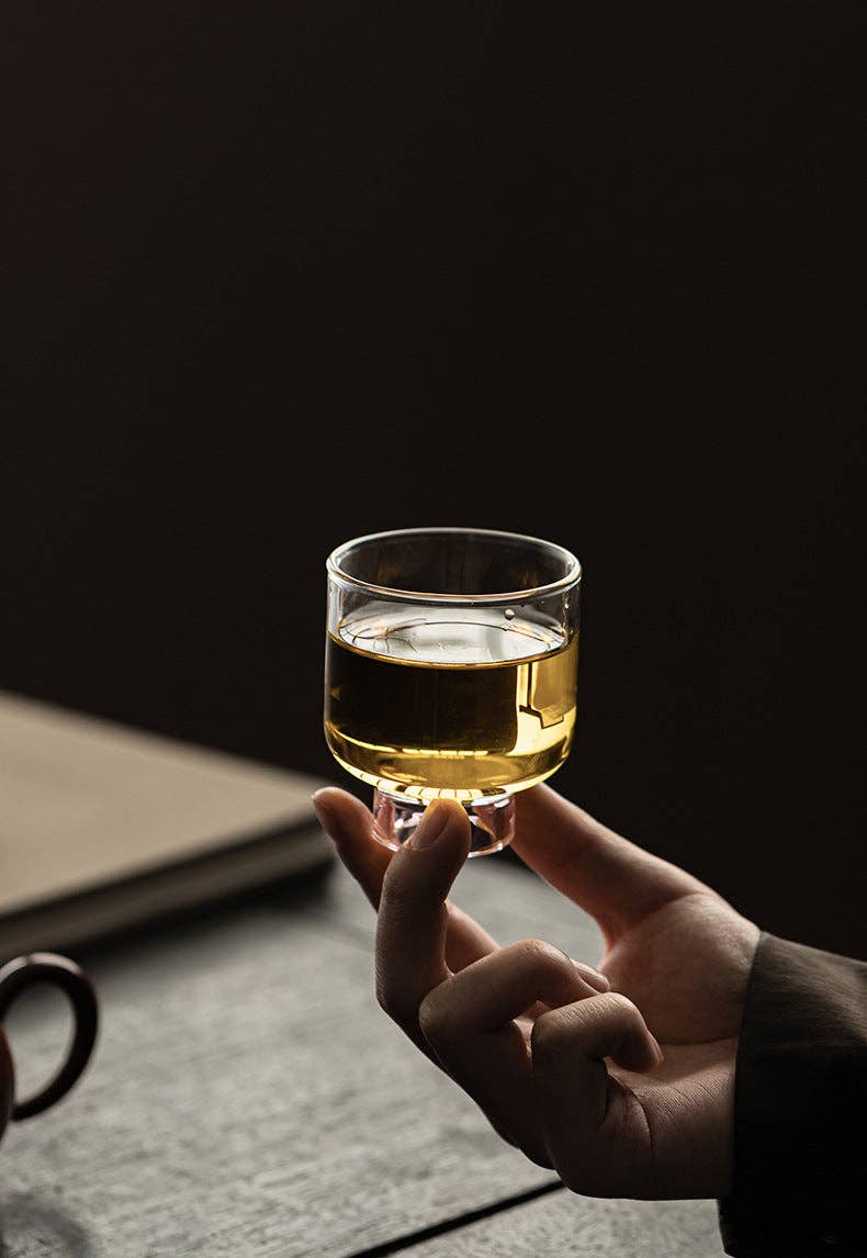 Gohobi （We cover U.S. import duties） - Vente Tasse à café/thé - Gohobi Tasse à Thé Haute en Verre Borosilicate avec Pied – Tasse Maître Transparente Résistante à la Chaleur pour Thé Gongfu, Vaisselle à Thé Chinoise pour Usage Domestique16