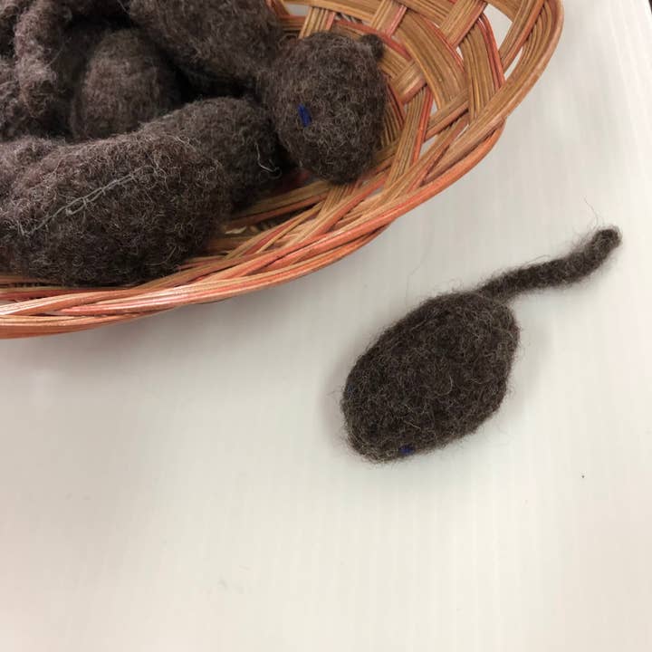 Felted Wool Mice Cat Toy with Catnip for wholesale by Kreative Knits by Liona Jollota