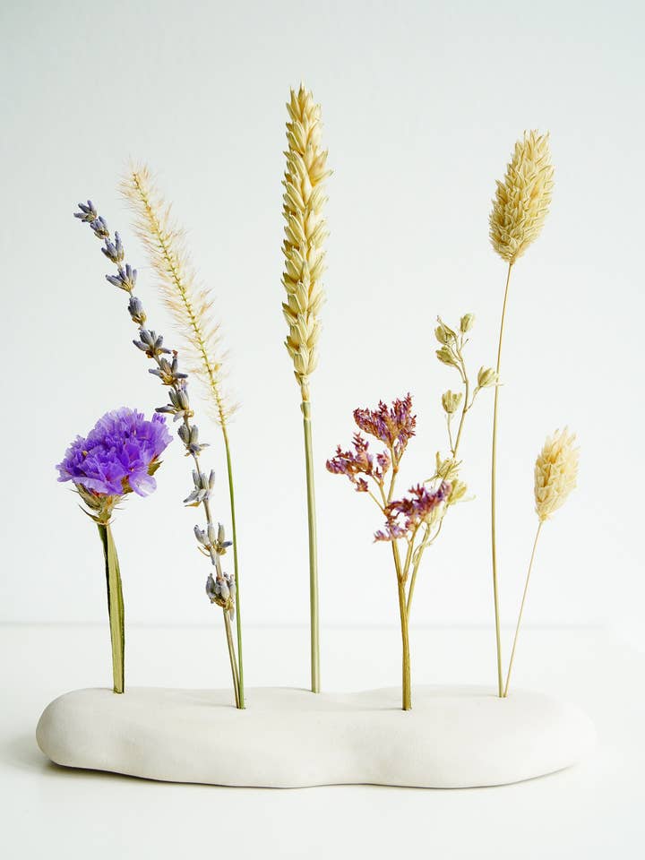 Suporte de cerâmica com flores secas por atacado de Poca Ceramics