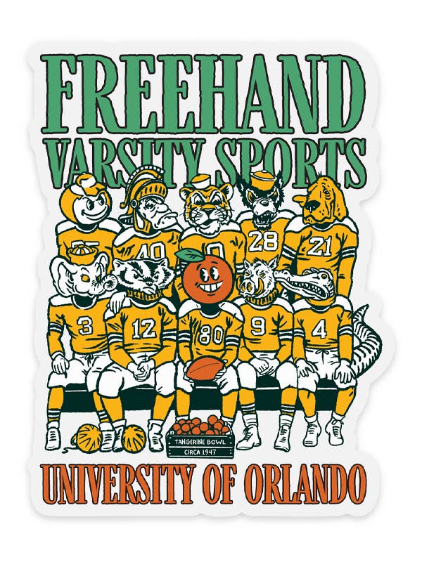 Autocollant Transparent de Sports Universitaires pour la vente par Freehand Goods