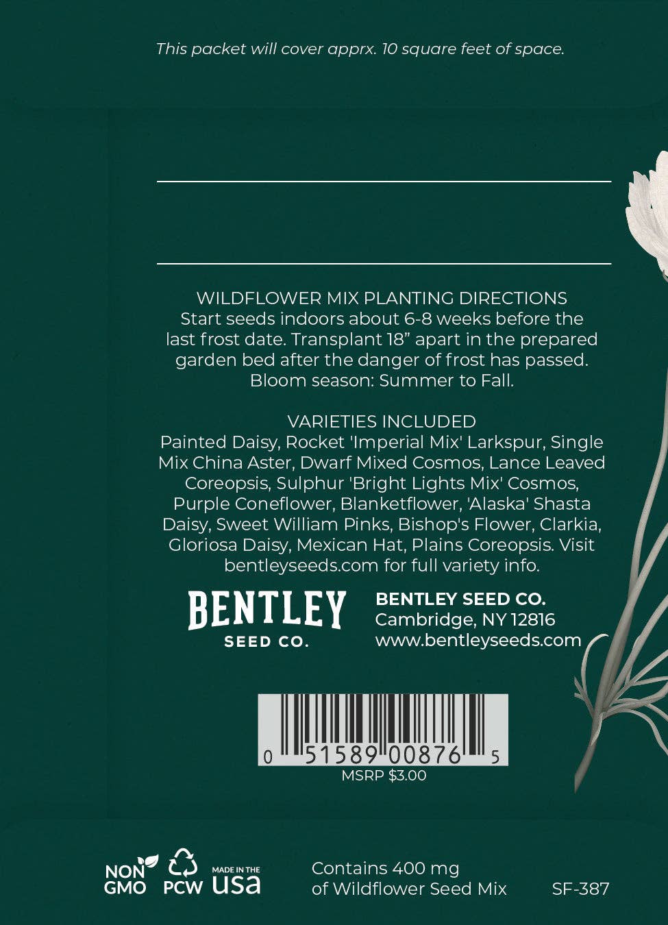 Bentley Seed Co. - Vente Carte de condoléances - Avec toute notre sympathie - Sachets de graines Wildflower Mix1