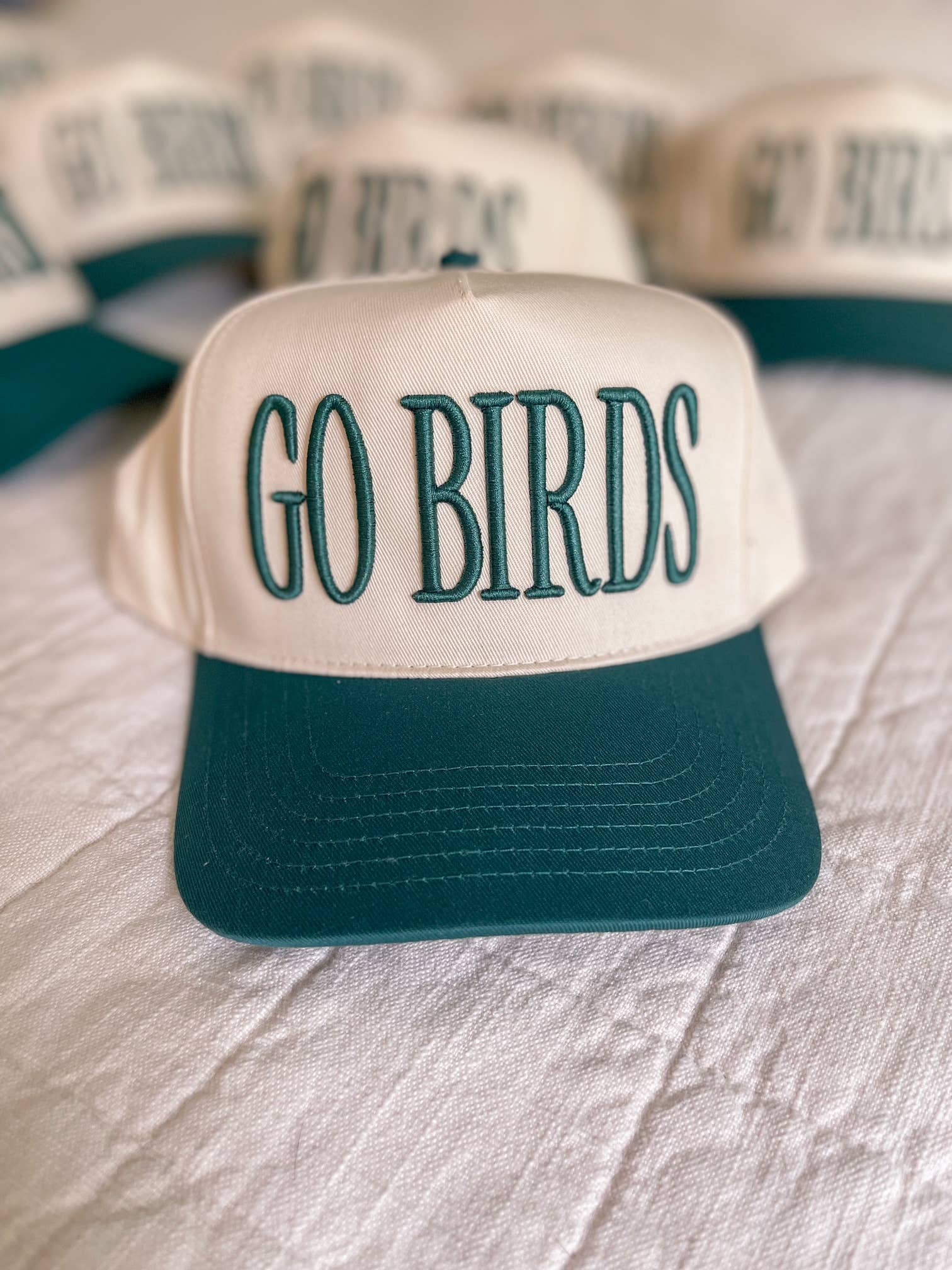 Ginger And Thread - Wholesale Trucker Hat - Women's - CUSTOM Puff 3D Embroidery Trucker Hat Two Tone Football Cap5