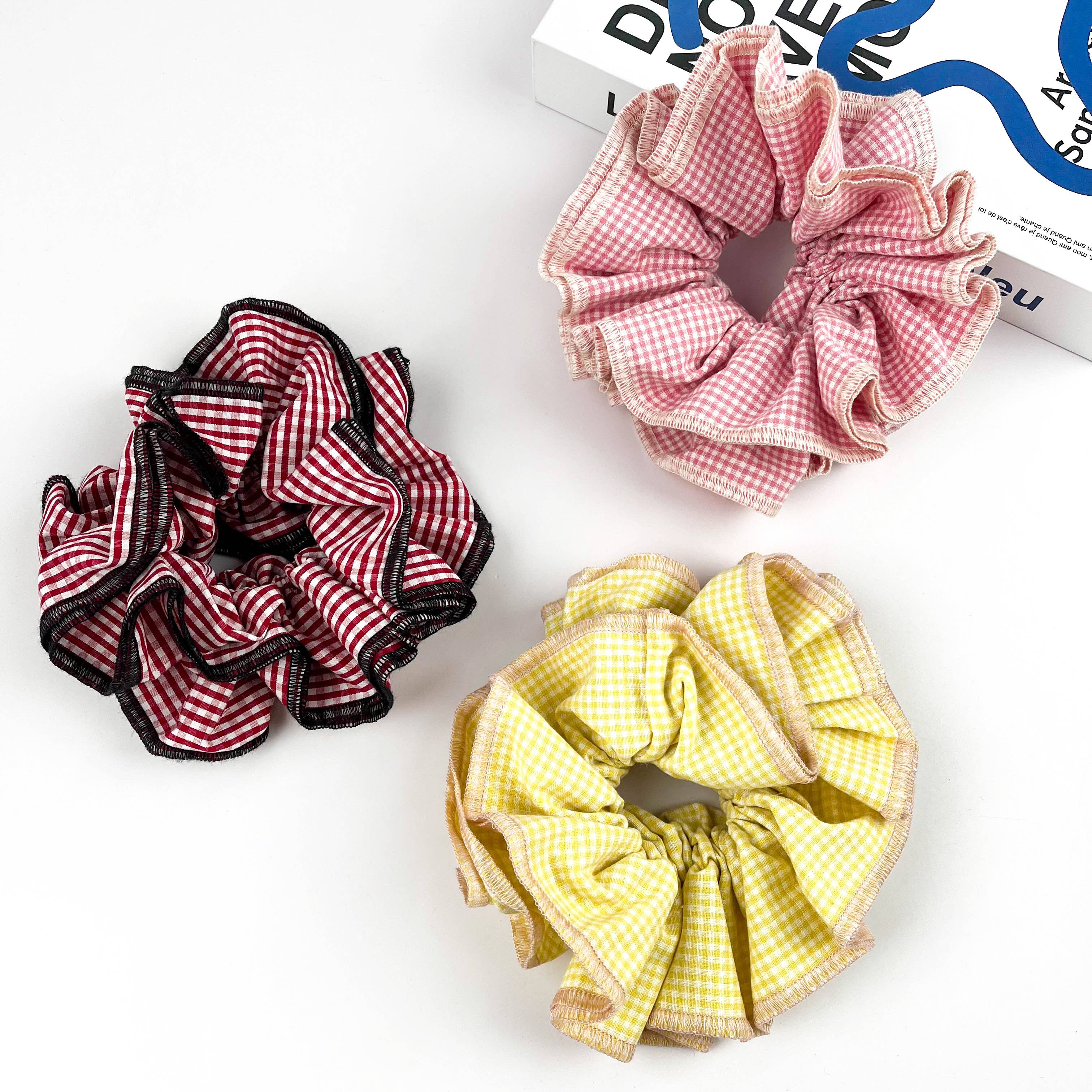 TheDivaSoap - Wholesale Scrunchie - Women's - Retro Plaid Scrunchie – Double-Layered Two-Tone Hair Tie13