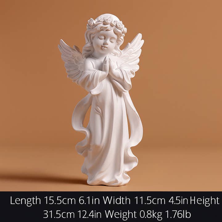 Liffy - Wholesale Decorative figurine - Angel Girl Resin Sculpture Cute Nordic Style Desk Decor1