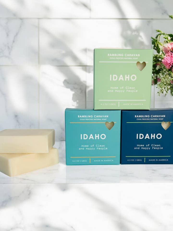 Seife am Stück - Idaho - 100 % natürlich für den Großhandel von Rambling Caravan