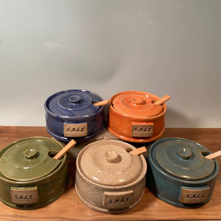 Salt Cellar for wholesale by Fatty Frog Pots Handmade Pottery